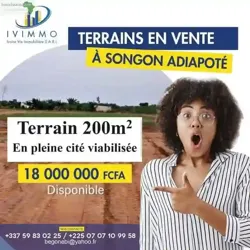 Terrain à Vendre sur 3 ans