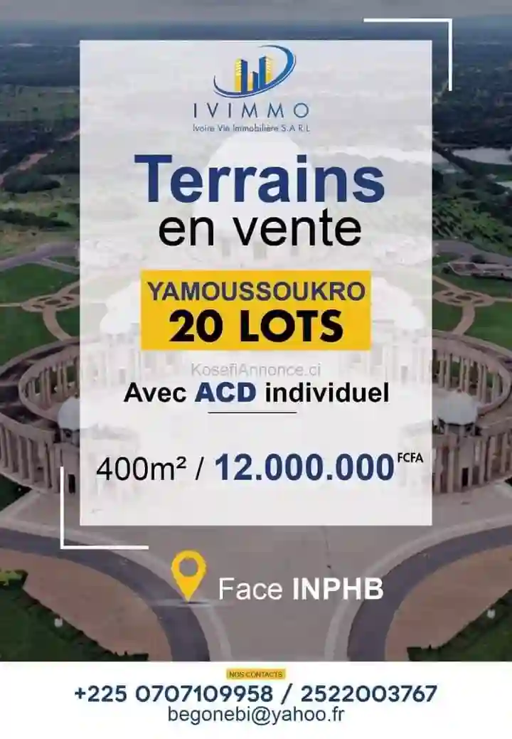 Terrain à Vendre Chez Ivoire VIE Immobilière0