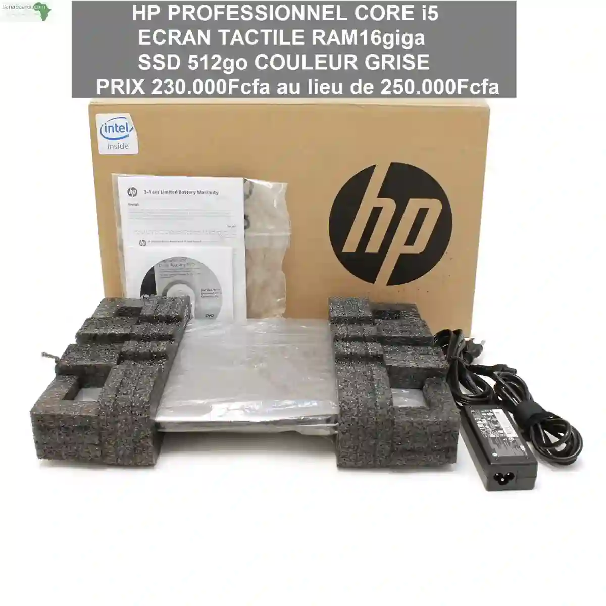 HP G3pro Core i5 Ecran Tactile RAM 16giga + S
