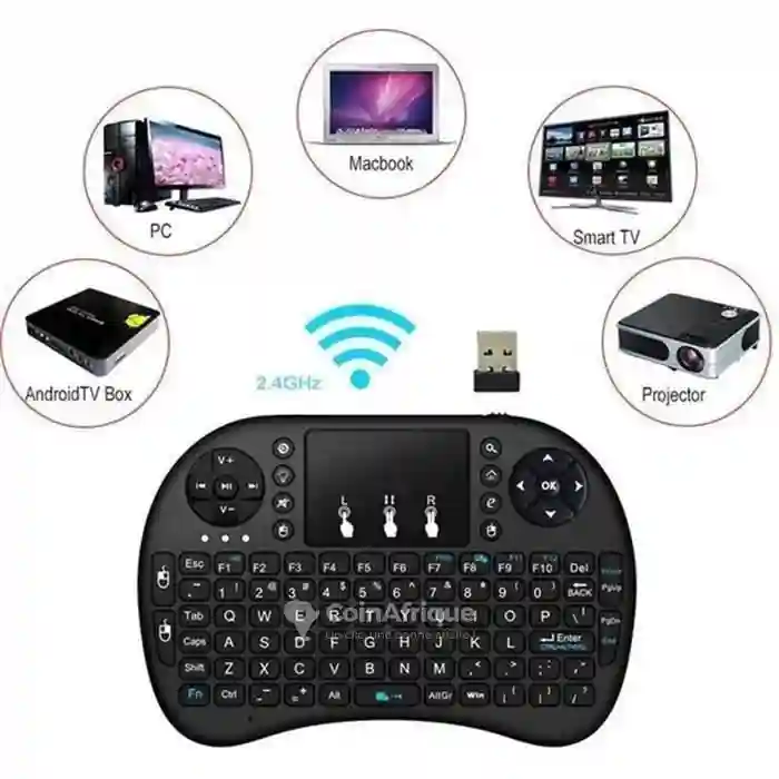 Mini Clavier Sans fil 24ghz Qwerty rii Mini i8 - Vue 3