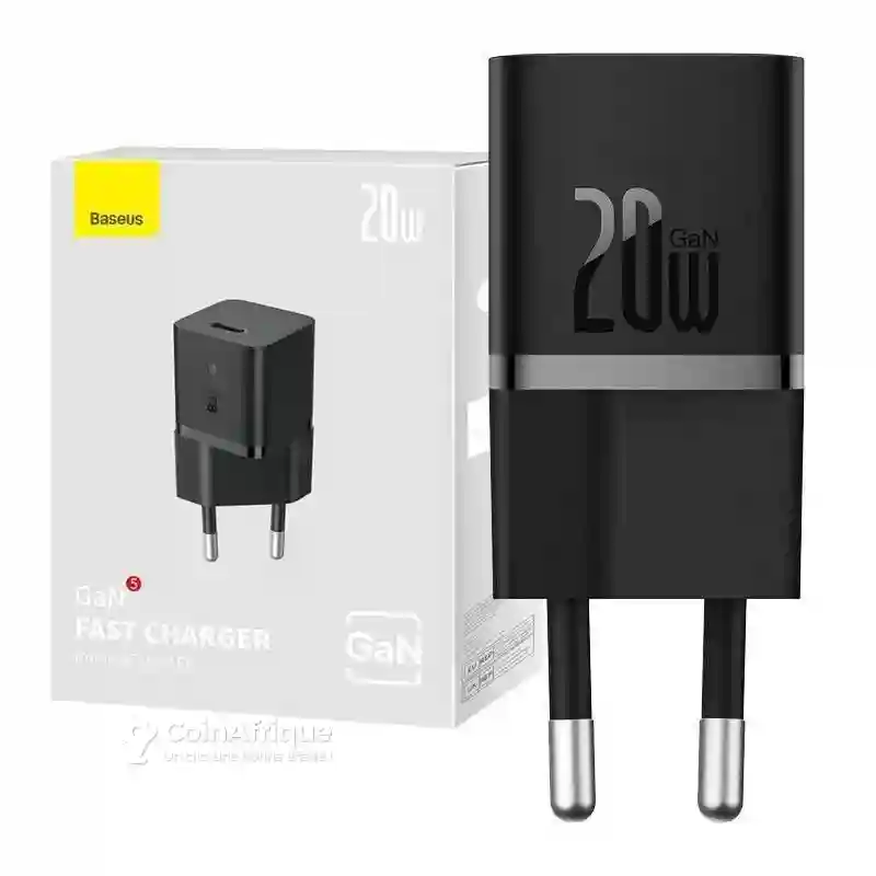 Chargeur Mini Sortie Type c Baseus Gan5 20w Ccgn050101 - Vue 2