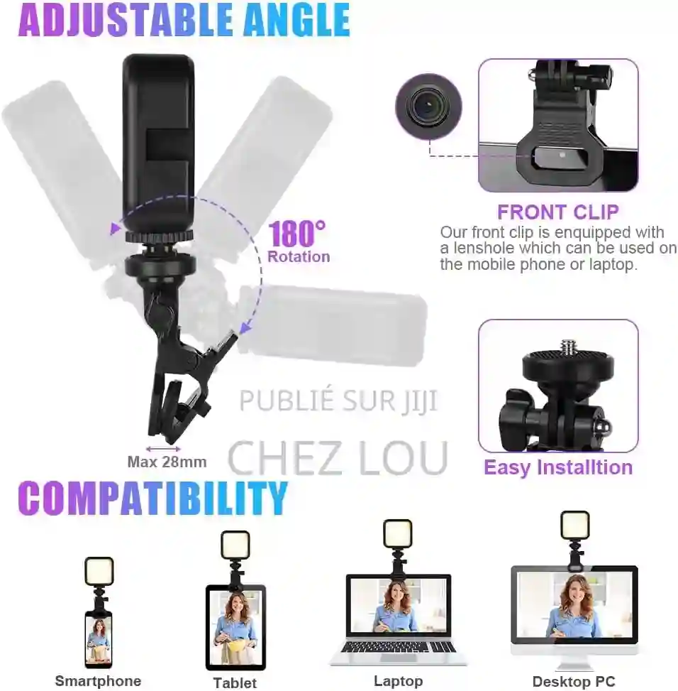 Lumiere Led Light Selfie Video Multicolore - Vue 4
