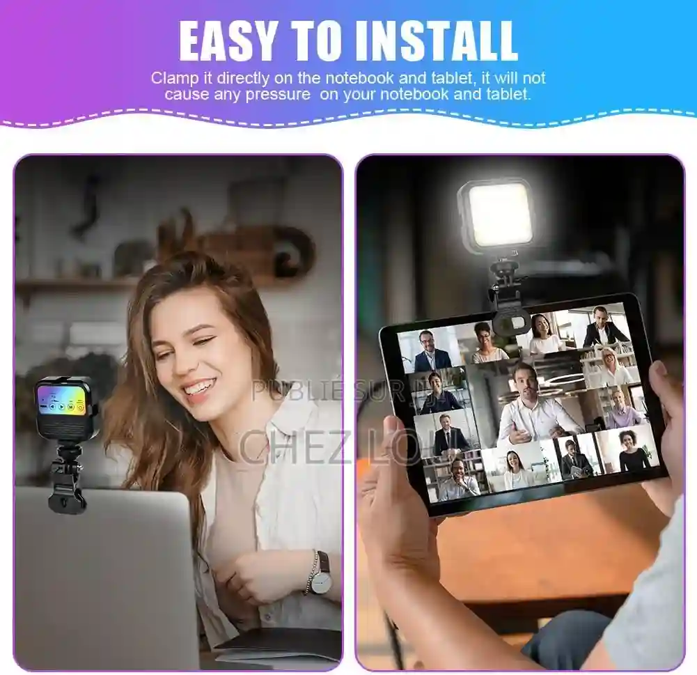 Lumiere Led Light Selfie Video Multicolore - Vue 7