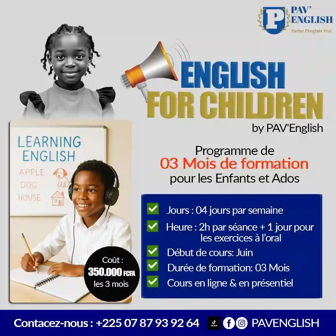 COURS D'ANGLAIS POUR ENFANTS