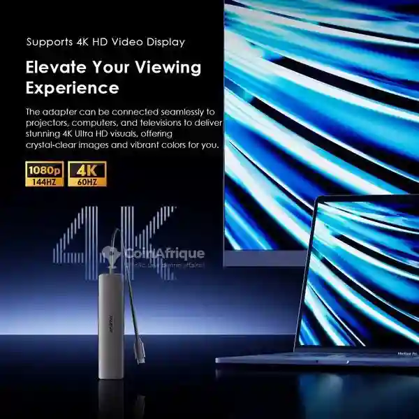 Oraimo Powertrans Adaptateur Multifonction Usb-c 7-en-1 - Vue 1