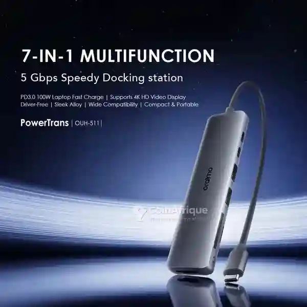 Oraimo Powertrans Adaptateur Multifonction Usb-c 7-en-1 - Vue 4