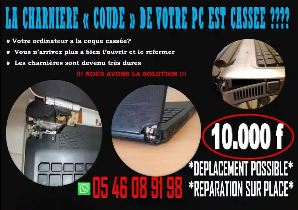 Reparation DE Coudes DE PC Portables Cassés