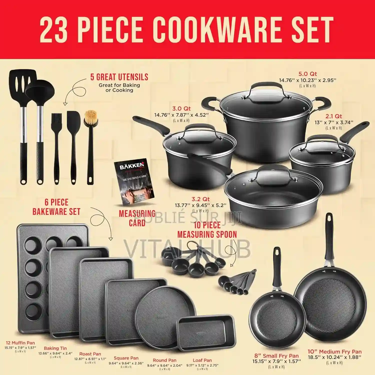 Batterie De Cuisine 23 Pièces Ou Casserole - Vue 3