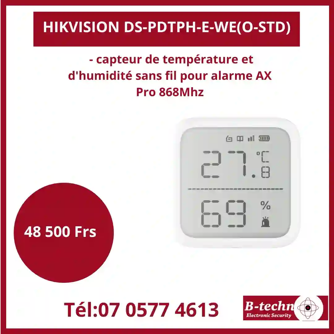 DÉCOUVREZ LE CAPTEUR DE TEMPÉRATURE HIKVISION DS-PDTPH-E-WE(O-STD)