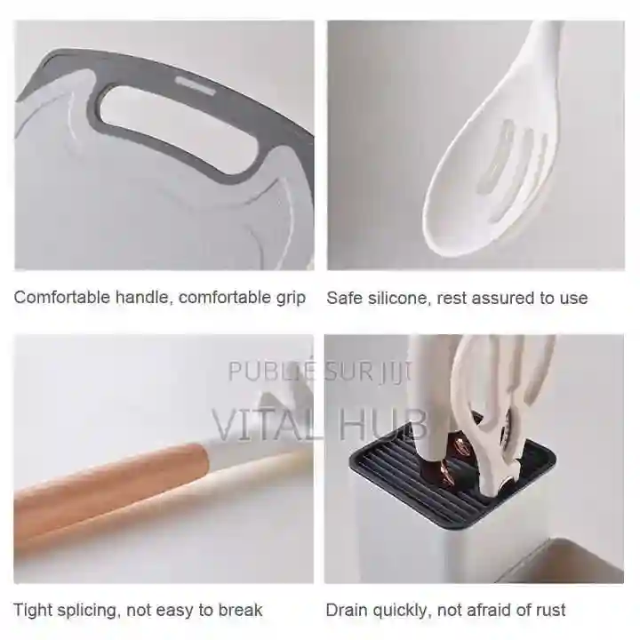Ensemble D'ustensiles De Cuisine en Silicone - Vue 4
