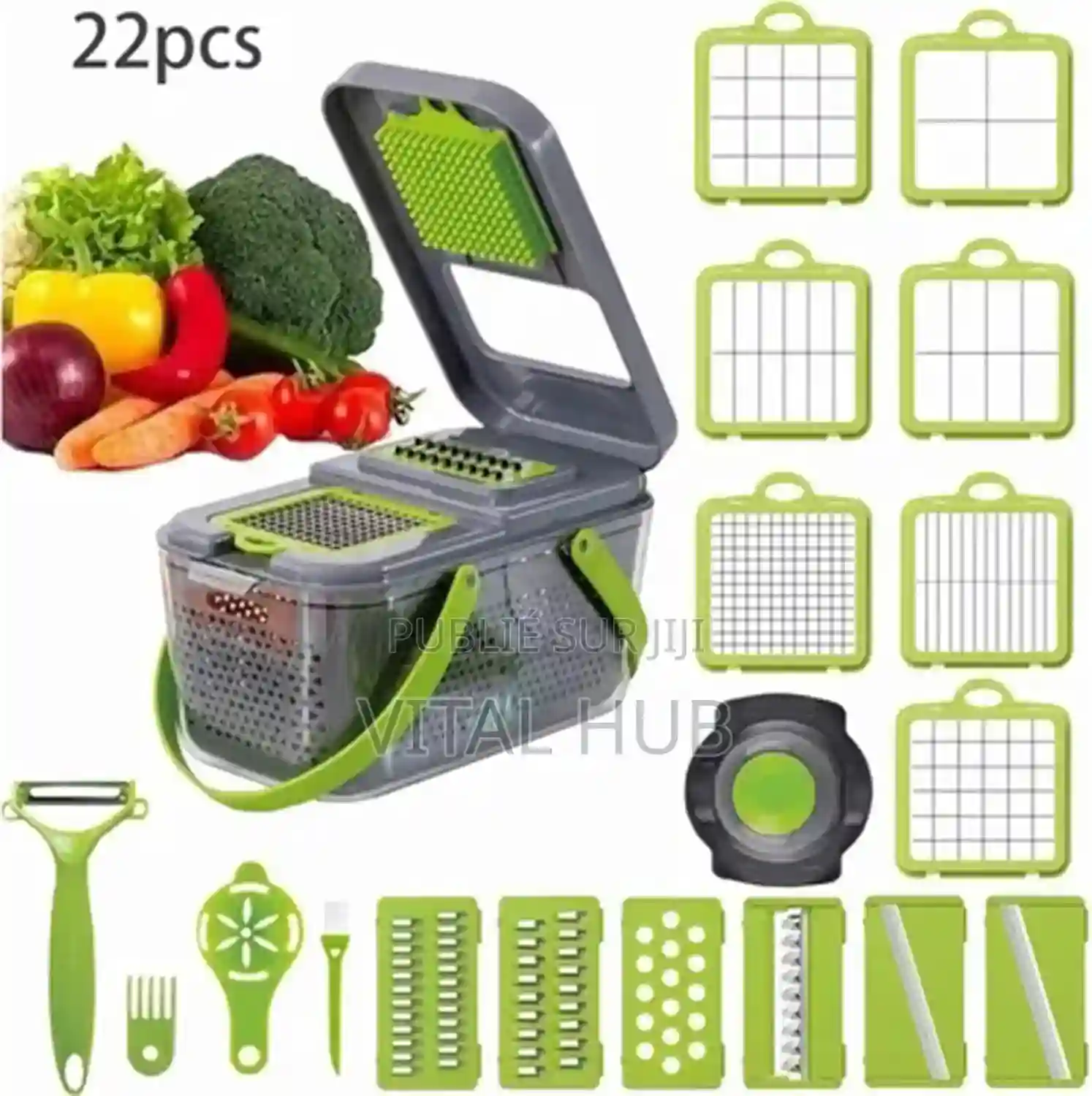 Hachoir À Fruits Et Légumes 22 Pièces - Vue 5
