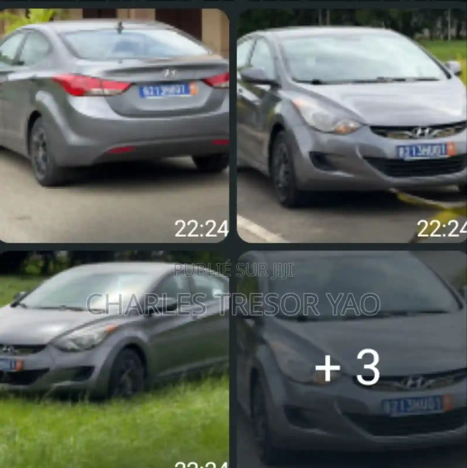 Hyundai Elantra 2012 Gris - Vue 3