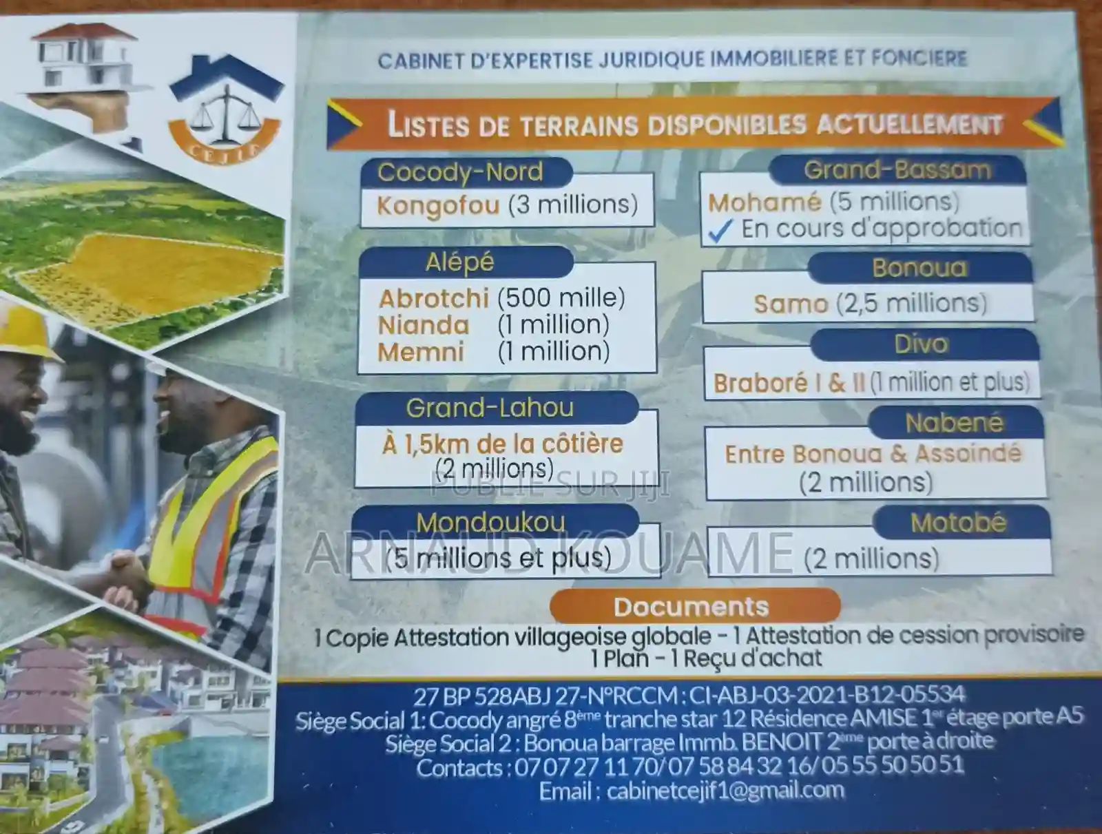 Vente en Terrains - Vue 2