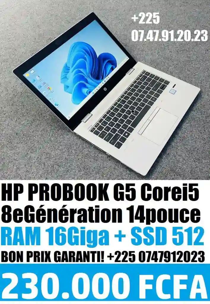 Puissant HP Probook Core i5 8e Generation 0747912023