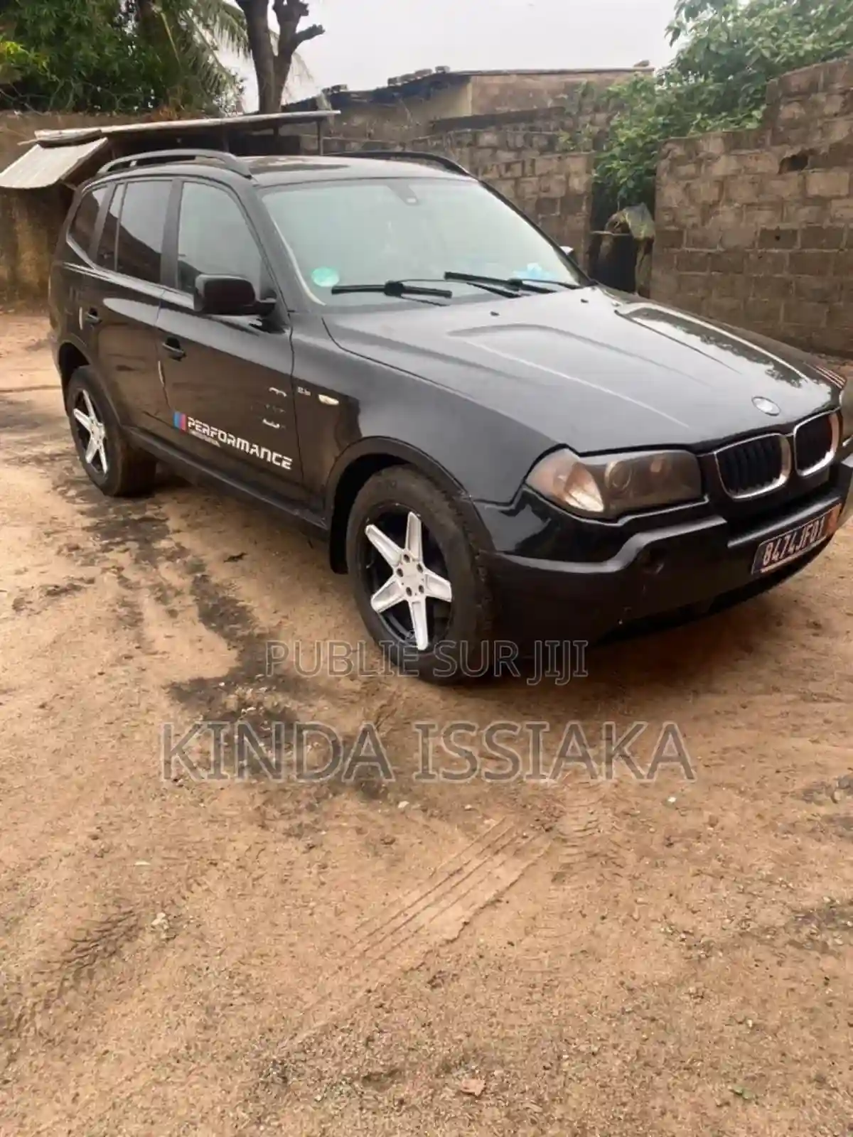 BMW X3 25i 2007 Noir - Vue 3