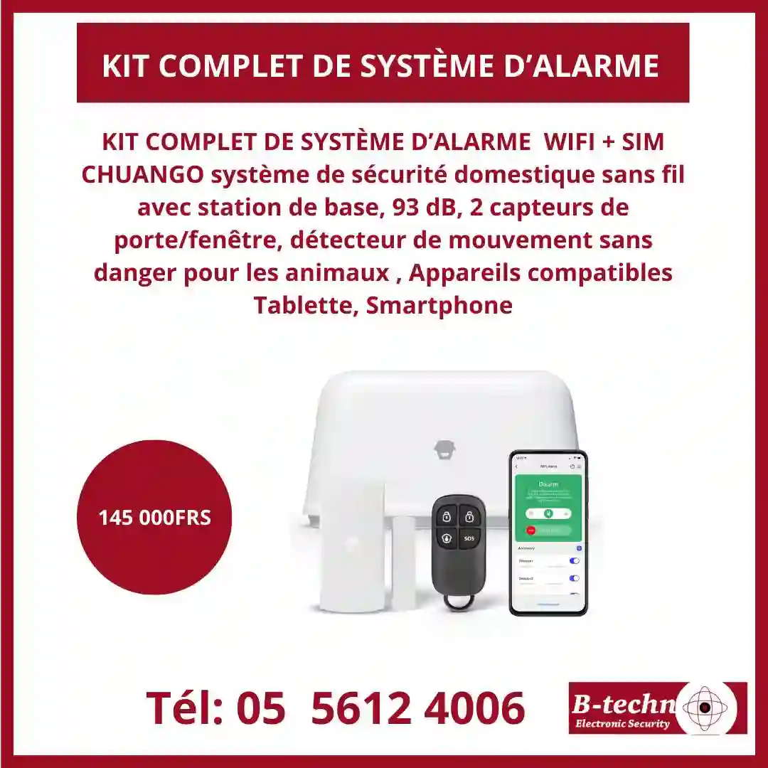 KIT DE SYSTÈME D'ALARME DOMESTIQUE CHUANGO - Vue 1