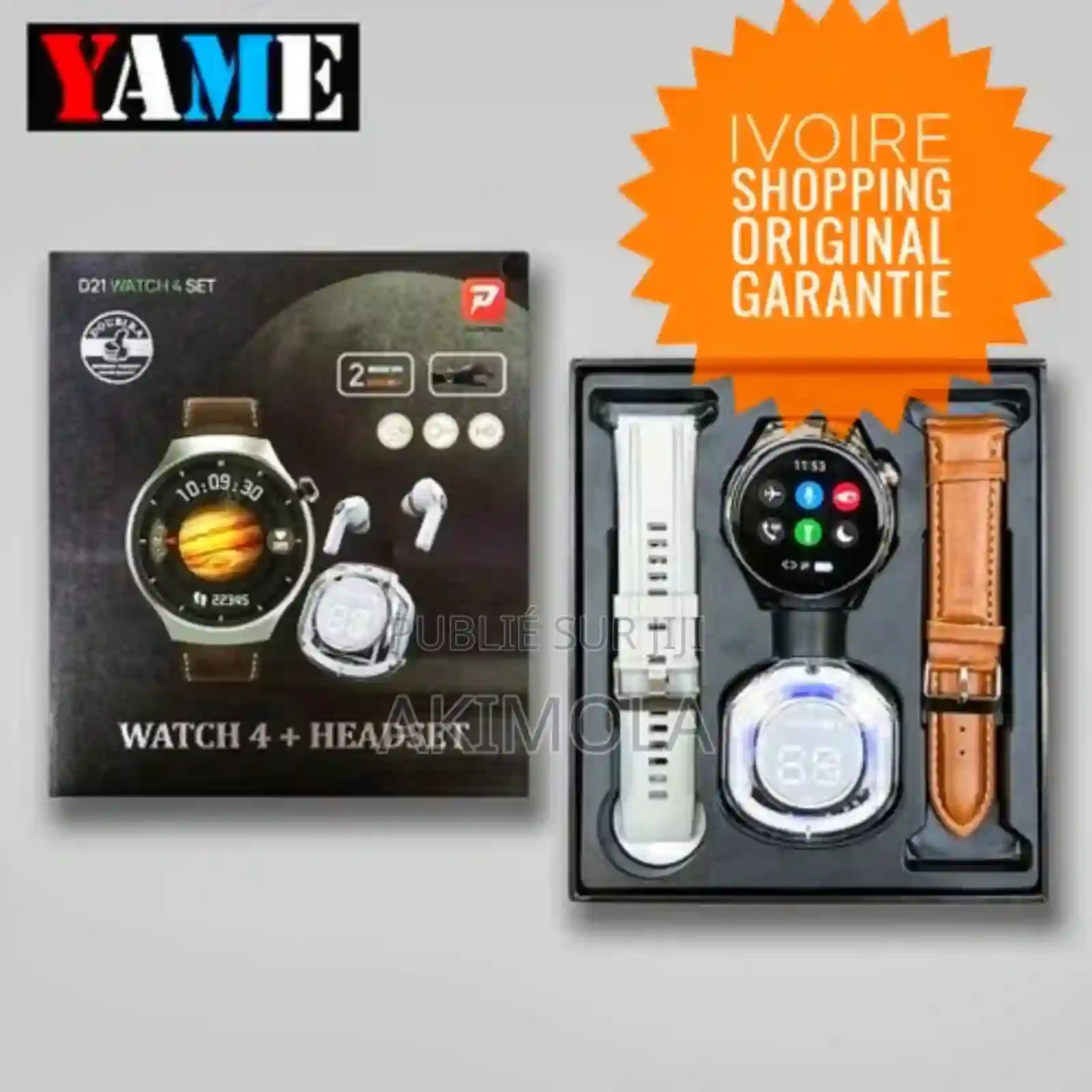 Pack Montre Connectée D21 + Ecouteurs Bluetooth Deux