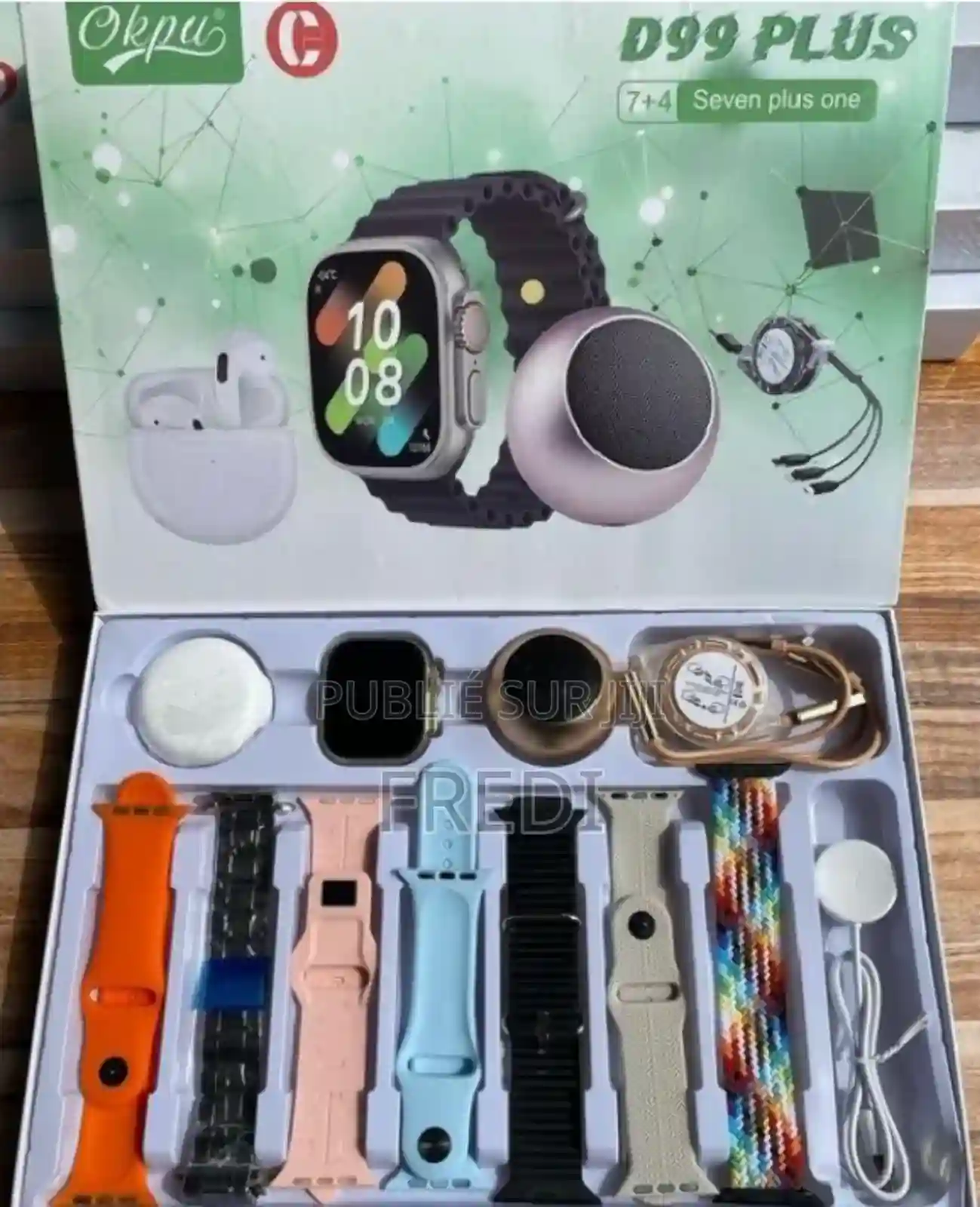 Ensemble Montre Connectée D99 (10 en 1) ( Multi Accessoires) - Vue 2
