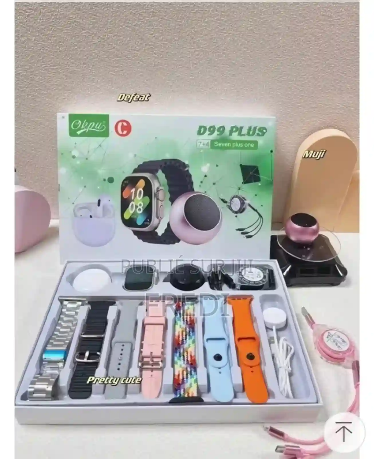 Ensemble Montre Connectée D99 (10 en 1) ( Multi Accessoires) - Vue 4