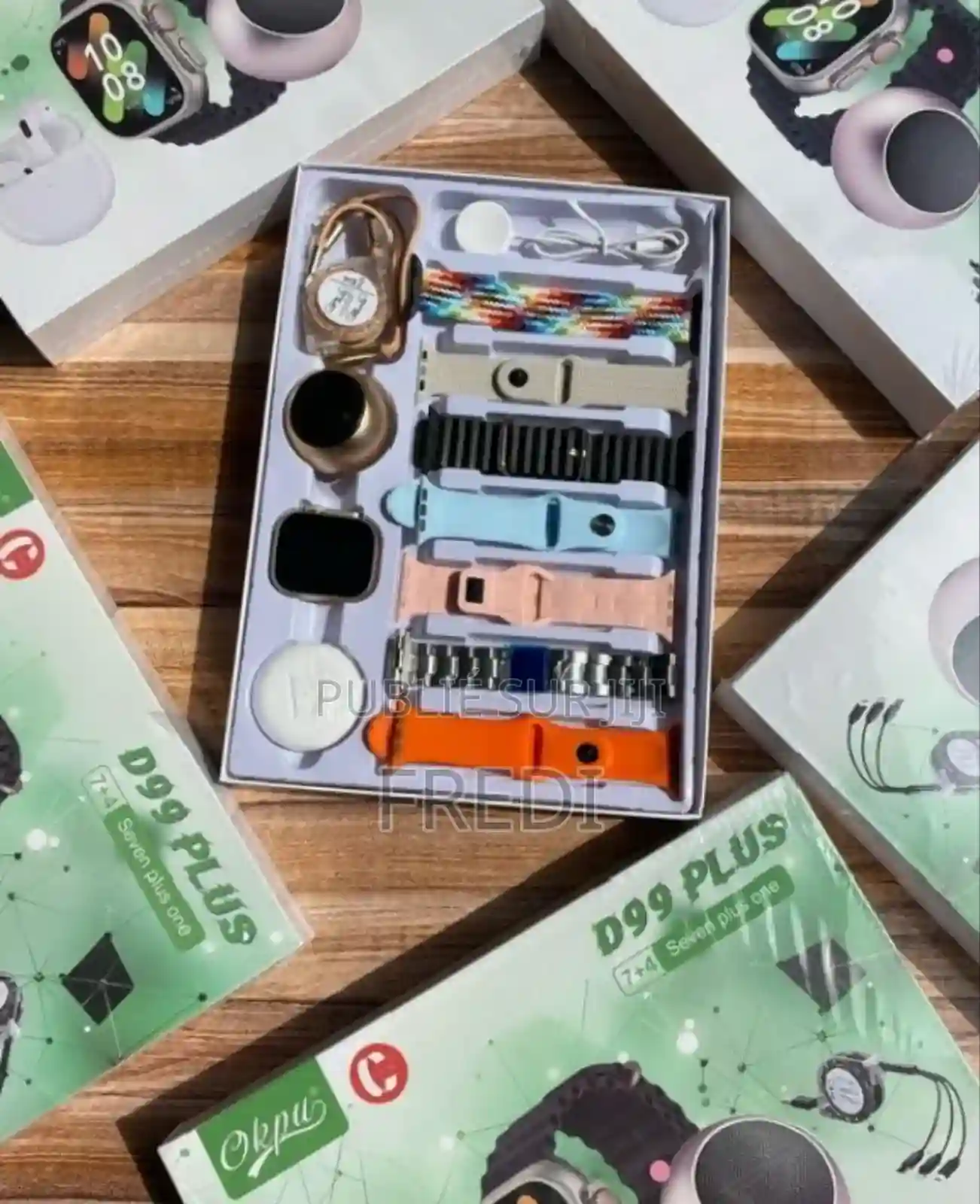 Ensemble Montre Connectée D99 (10 en 1) ( Multi Accessoires) - Vue 5