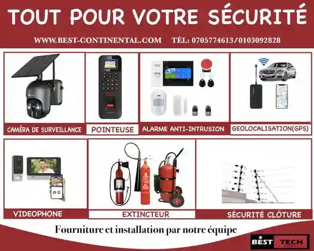 PROTÉGEZ VOS BIENS ET VOTRE PERSONNEL AVEC NOS SOLUTIONS DE SÉCURITÉ ÉLECTRONIQUE ! Chez BEST TECHNOLOGY, nous vous proposons un large éventail de systèmes dernière génération pour sécuriser vos locaux professionnels ou habitations : 👁 Caméras de vidéosurveillance IP Full HD et vision nocturne