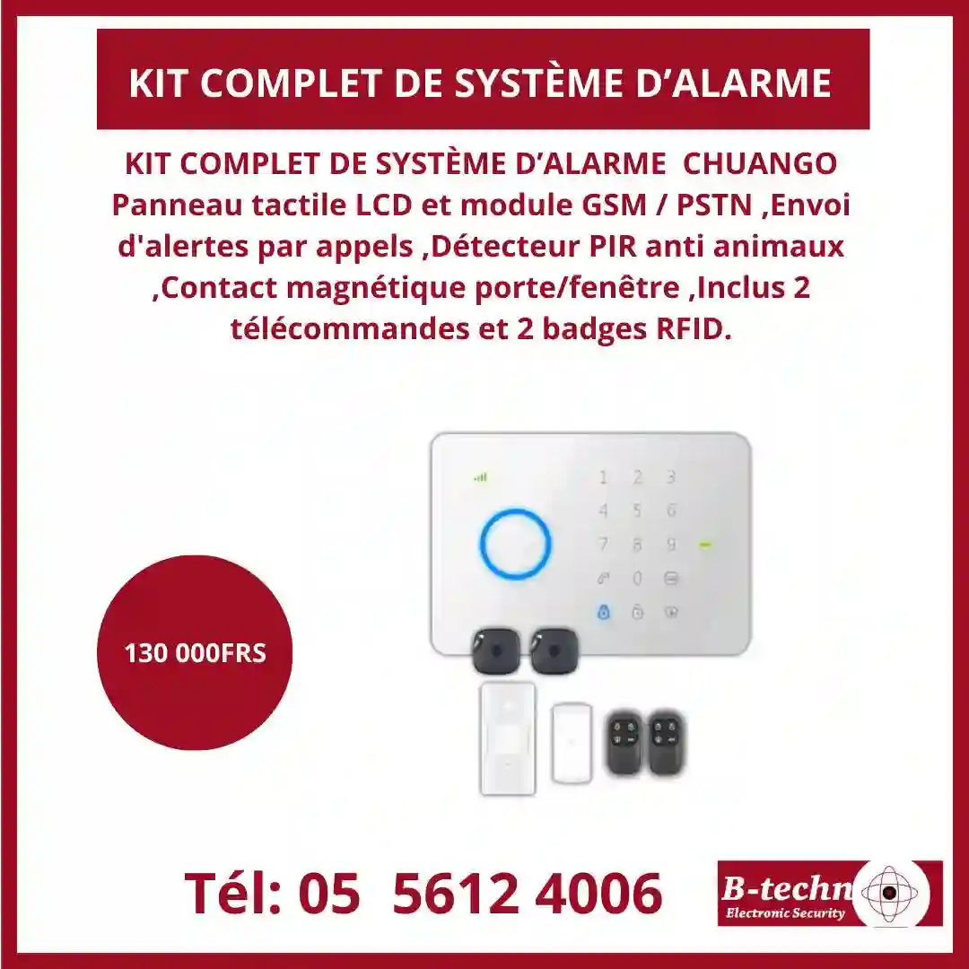 KIT DE SYSTÈME D'ALARME DOMESTIQUE CHUANGO - Vue 1
