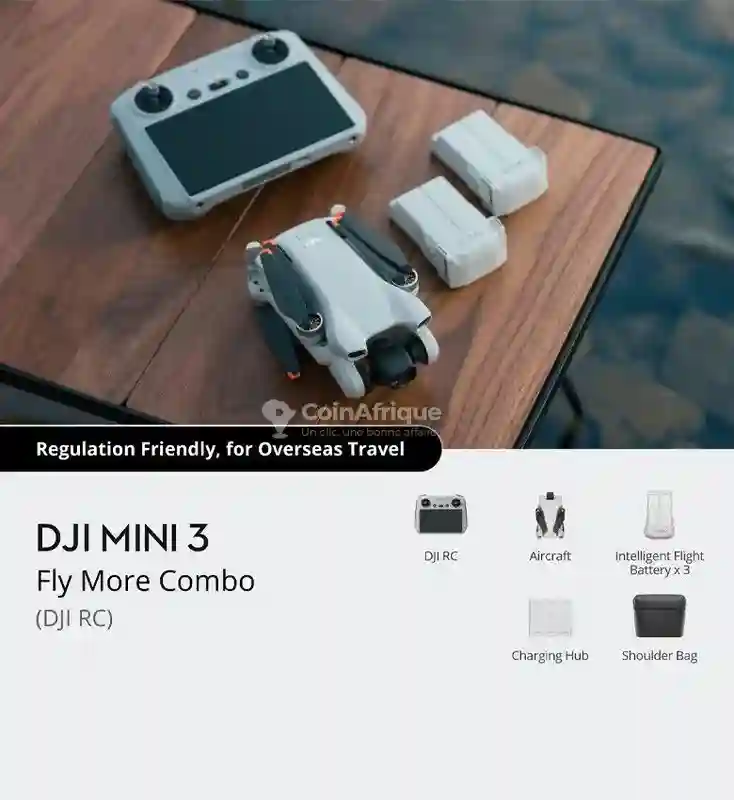 Drone DJI Mini 3 Fly More Combo RC - Vue 1