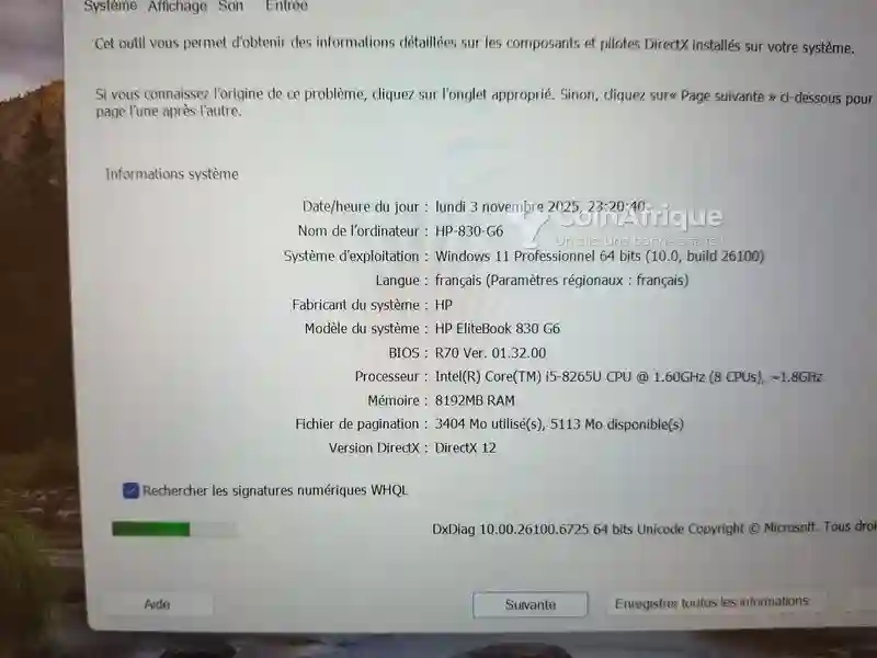 HP Elitebook i5 8th gen 8go ssd 256 go - Vue 2