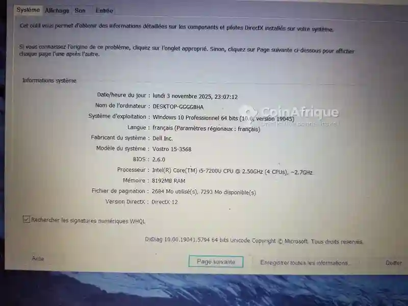 PC Dell i5 7th gen 8go ssd 256 go - Vue 5