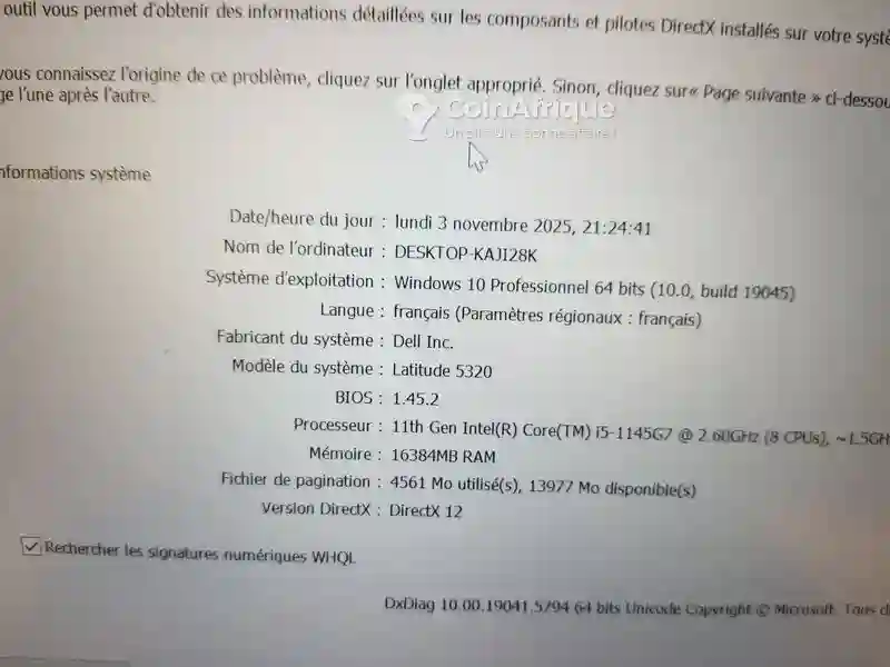 PC Dell Latitude i5 de 11th gen 16go ssd m2 Intel Iris Xe - Vue 1