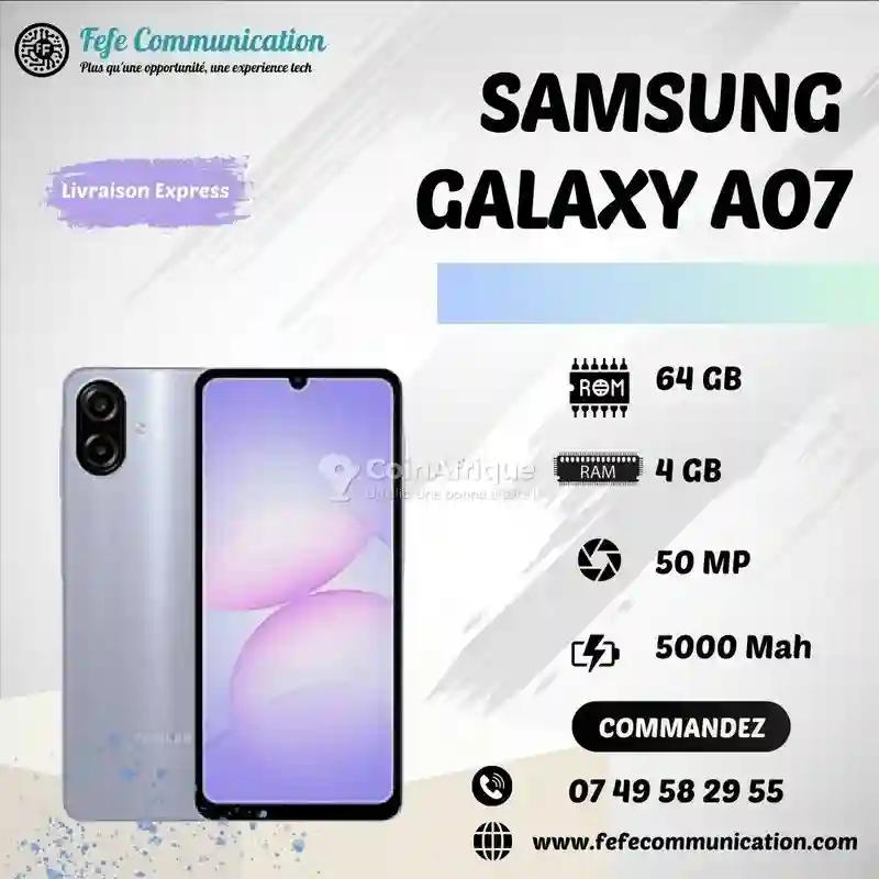 Samsung Galaxy A07 - 64gb - 4GB Ram - Neuf - Vue 4