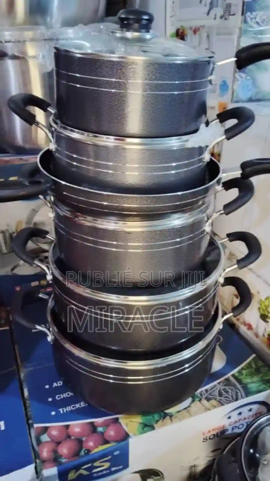 Ensemble De 5 Casseroles Anti Adhésif+ 1 Poêle - Vue 1