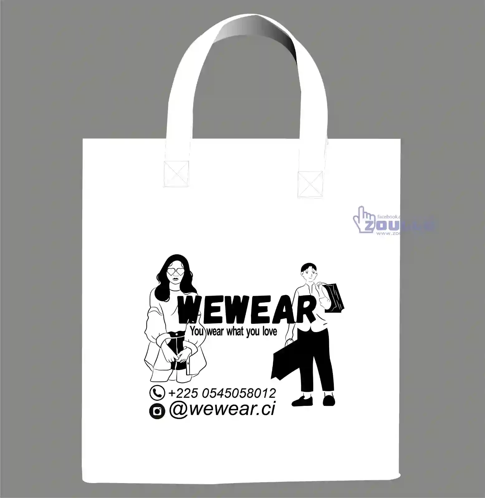 Création de logos, affiches, impression sur les sacs biodégradables