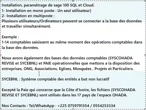 Installation, Parametrage de sage 100 SQL ET Microsoft SQL