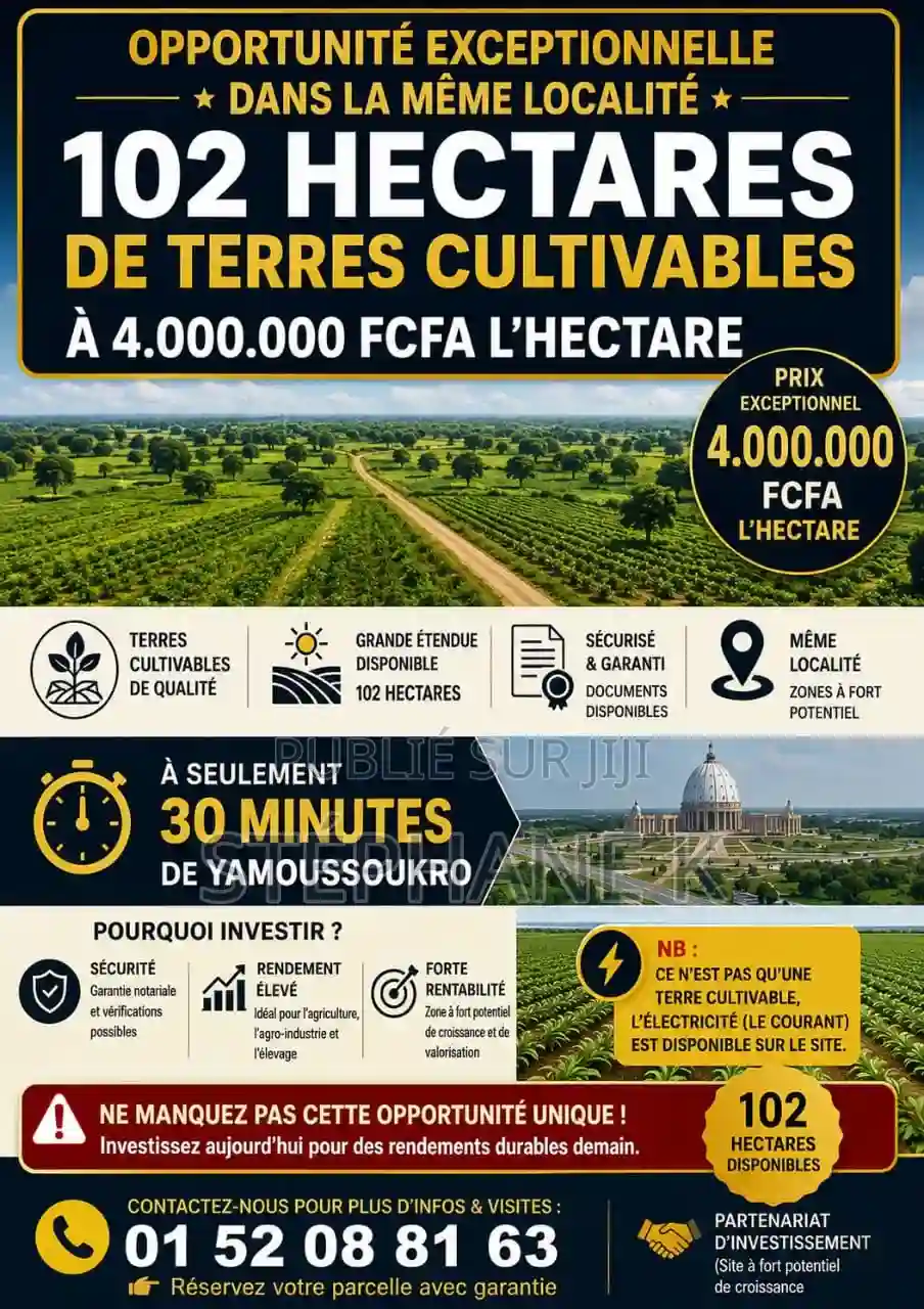 Opportunité_terres Cultivables À Yakro 1h4 Millionsgrds Proj - Vue 2